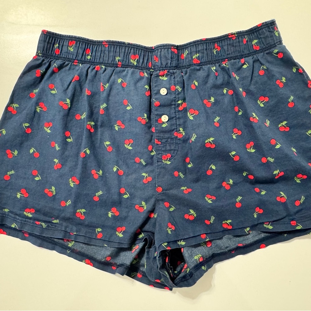 PINK Victoria's Secret Cherry Print Shorts - Navy and Red